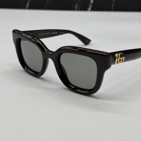NEW GG1828S 004 GUCCI SHINY SOLID BROWN WOMEN GUCCI SUNGLASSES display picture 1